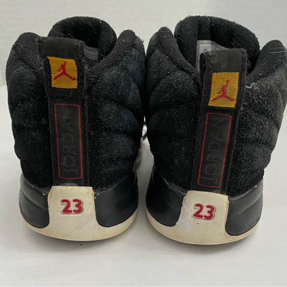 Child's Nike Air Jordans 12 Retro Size 8C Black Suede on Black with Rubber Sole - Picture 3 of 11